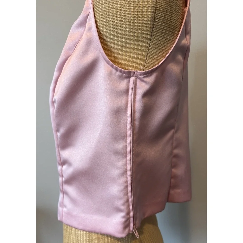 VTG Y2K Sag Harbor Jacket Blazer Black‎ Pink Embroidered Flowers Goth Girly Sz 8
